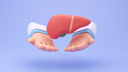 specialist doctor Take care of the organs in the body. 3D medical illustration.