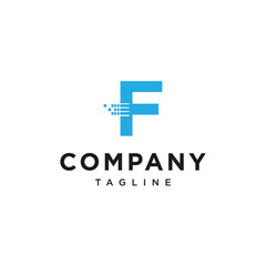 F Letter technology network computer Vector logo icon vector Template