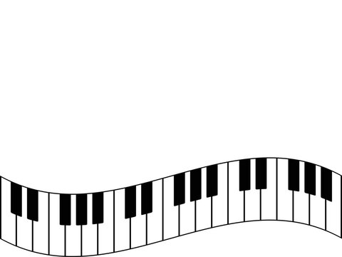 ピアノの鍵盤の背景　横位置　ホワイト