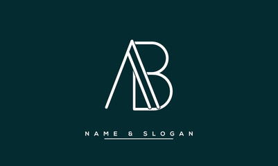 AB,  BA,  A, B  Abstract  Letters  Logo  Monogram