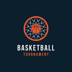 Basketball logo template vector, isolated on white background