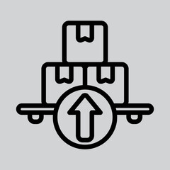 Export icon in line style about logistics, use for website mobile app presentation