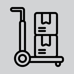 Trolley icon in line style about logistics, use for website mobile app presentation