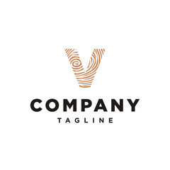 V Letter initial Wood logo inspiration