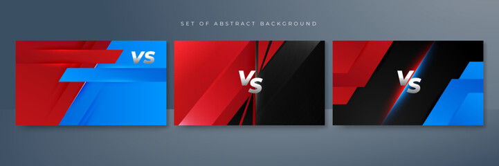 versus vs background with blue and red light, halftone, gradient color for game, battle, fight, competition, match, sport, contest, team, championship, combat, duel, tournament, and 3d effect