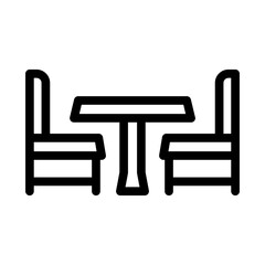 dining table line icon illustration vector graphic