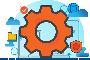 setting gear illlustration design