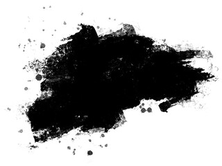 Abstract grunge smudge with black brush strokes and splashes - 548683342