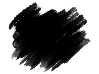 Black oil grungy brush strokes painting, isolated object, smudge or stain design element - 548683344