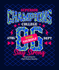Champions 86 typography design