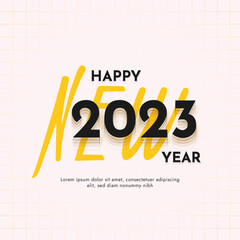 Happy new year 2023 typography design 