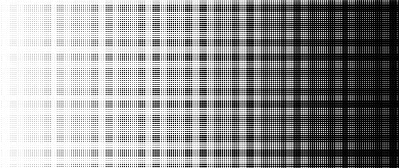 Halftone dot background pattern vector illustration. Monochrome gradient dotted modern texture and fade distressed overlay. Design for poster, cover, banner, business card, mock-up, sticker, layout.