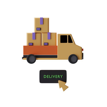 Pick Up Car Delivery 3d Icon