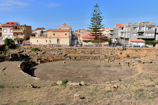 ROMAN RUINS IN THE TOWN OF CHERCHELL IN ALGERIA
