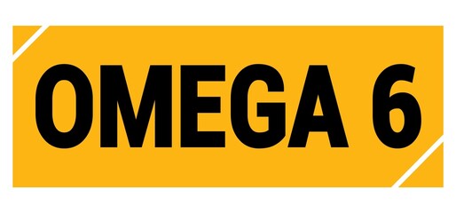 OMEGA 6 text on yellow-black grungy stamp sign.