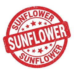SUNFLOWER text written on red round stamp sign.