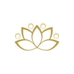 Lotus flower logo icon isolated on white background