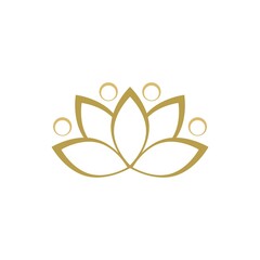 Lotus flower logo icon isolated on white background