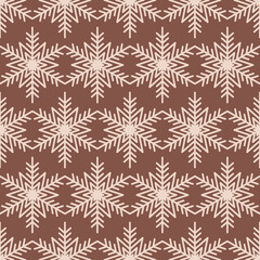 Christmas seamless pattern, snowy snowflake New Year background for decorative design