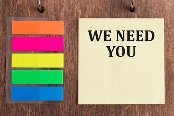 WE WANT YOU message on the card