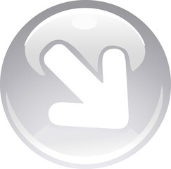 Glass Icon with Symbols Arrow