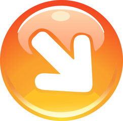 Glass Icon with Symbols Arrow