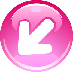 Glass Icon with Symbols Arrow