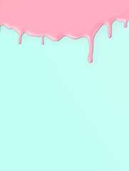 Pink paint drops on blue background