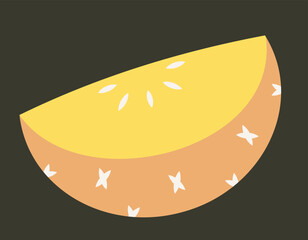 Slice of pineapple. Sweet fruit in flat style.