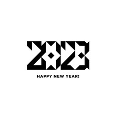 Creative concept of 2023 new year square poster. Happy New Year 2023 logo text design. The Year Of The Water Rabbit