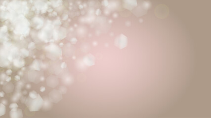 Abstract Vector Pink Background with Silver and White Light Spots. Magic Shiny Pastel Print. Baby Print. Romantic Bokeh Blurred Page Design for St' Valentines Day.  Gentle Stardust Pattern.