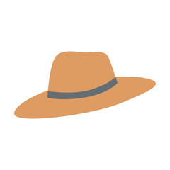 Classic men hat. Clothes, accessories for man and woman. Vector illustration of garment from wardrobe isolated on white