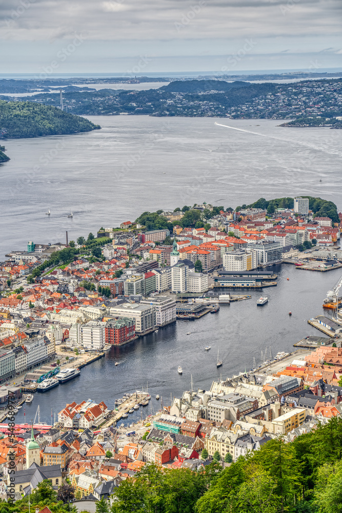 Canvas Prints Bergen landmarks, Norway, HDR Image