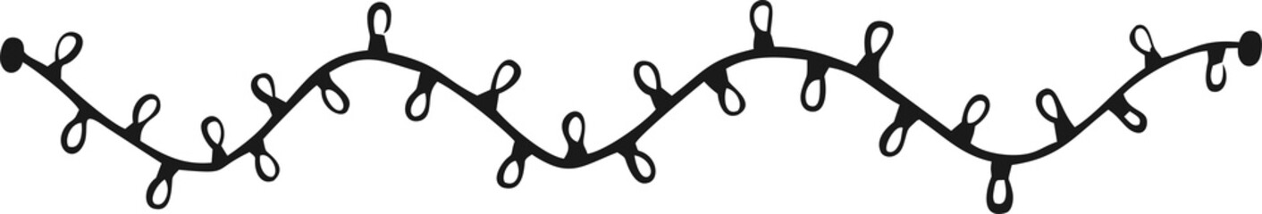 Festive garland painted in doodle style isolated on white background Vector illustration for birthday festival carnival holiday decoration.