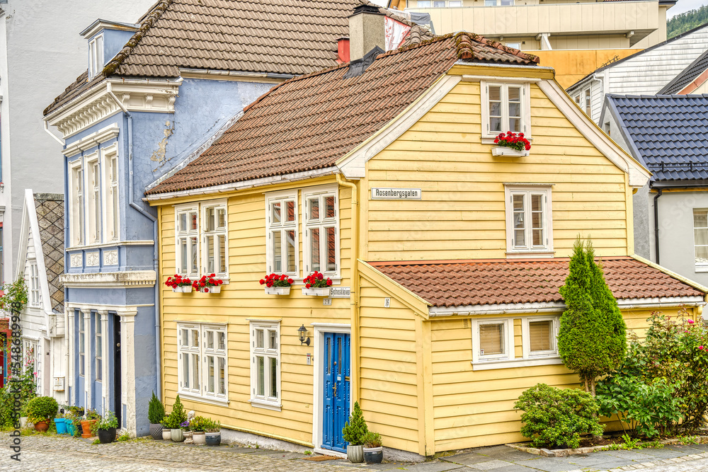 Canvas Prints bergen landmarks, norway, hdr image