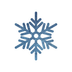 Watercolor hand painted illustration of snowflake. Isolated on white background