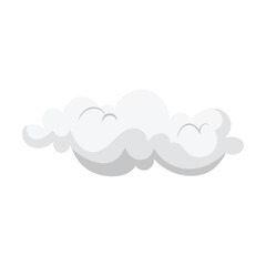 Cumulus fluffy cloud shape flat vector illustration. Cloudy sky element, heaven symbol isolated on white background