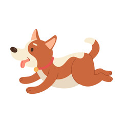 Cute funny puppy cartoon character vector illustration. Drawings of adorable dog kid isolated on white background