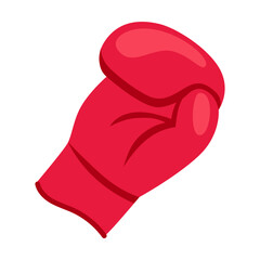 Boxing glove. Sport object or equipment flat vector illustration. Tennis, ping pong and badminton rackets, golf stick isolated on white