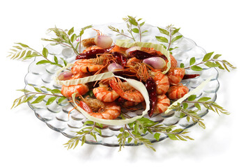 Dish of spicy seafood