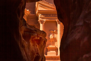 Petra, Jordan Siq, Treasury, Al Khazneh frame view