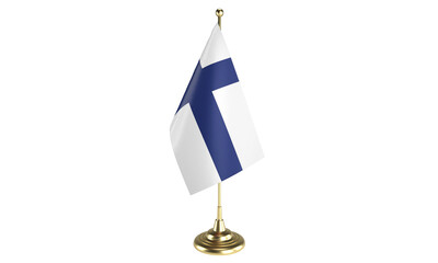 Finland table flag on white background, 3d rendering, isolated