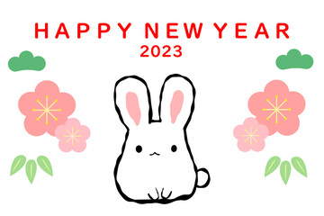 うさぎ年　年賀はがき　テンプレート