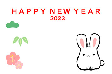 うさぎ年　年賀はがき　テンプレート