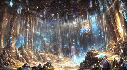幻想的地下水晶洞窟