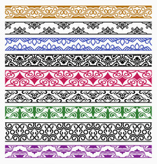 Vintage Style Borders Featuring Ornamental Scrollwork Lines