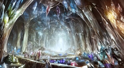 幻想的な水晶洞窟