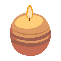 Bath scented candle on white background cartoon illustration. Hygiene, bathroom isolated on white background