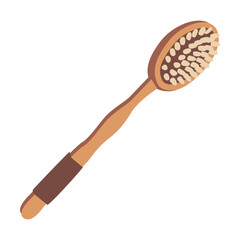 Bath brush accessories on white background cartoon illustration. Hygiene, bathroom isolated on white background