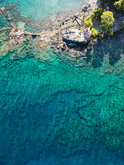 water in the blue sea